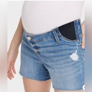 Under Belly Midi Maternity Jean Shorts - Isabel Maternity by Ingrid & Isabel-6